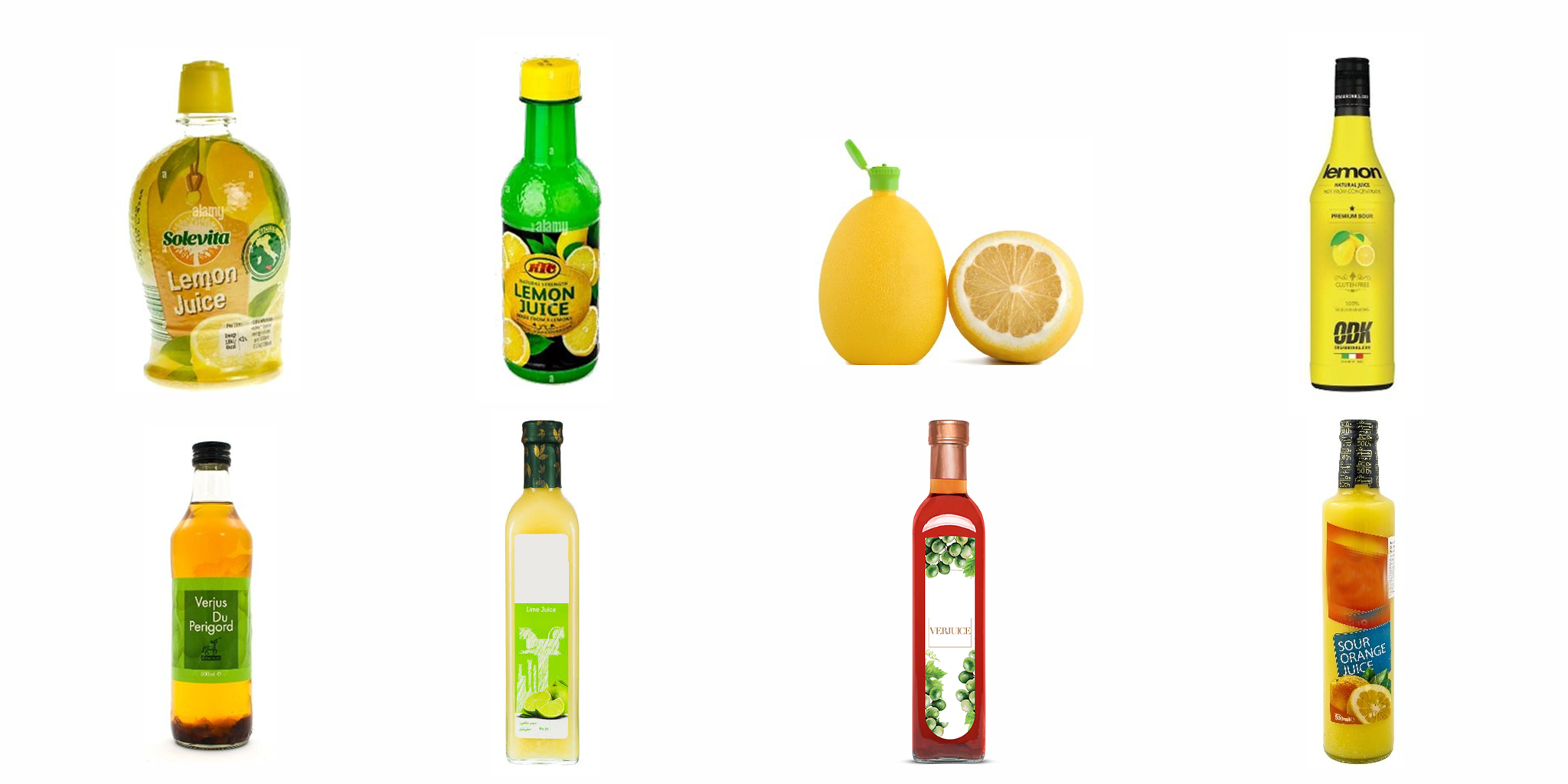 منتجات خط إنتاج التوابل وعصير الليمون والليم الأخضر وعصير العنب الحامض